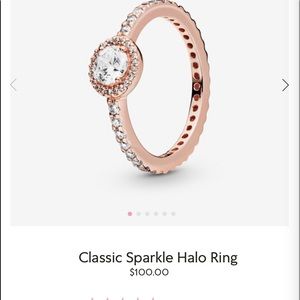 Rose gold pandora halo ring